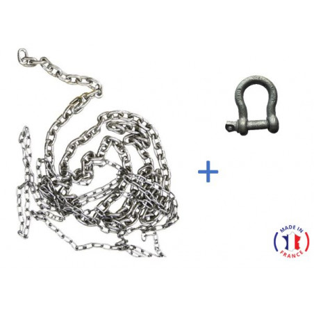 Pack 30 m chaîne galva calibré ISO4565 + manille - VIGOUROUX