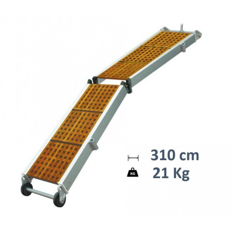 Passerelle pliante 310 cm - cadre alu et pont en bois