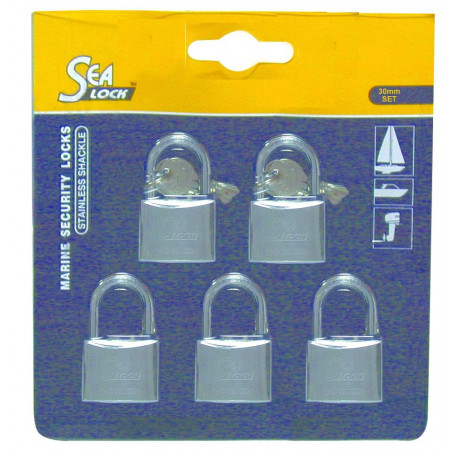 Pack 5 cadenas marin SEALOCK -Bronze recouvert de chrome