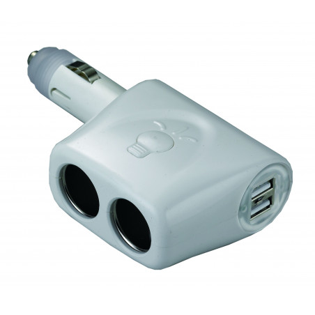 Prise allume cigare double + USB