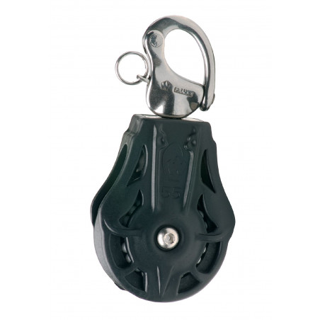 Poulie simple émerillon mousqueton drisse réa de 55 mm - WICHARD