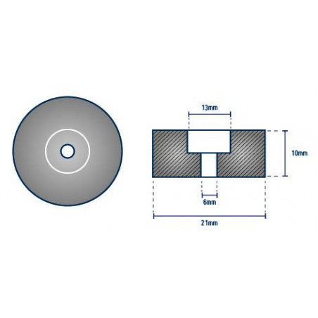 Anode rondelle diam. 20 mm MARINER - ORANGEMARINE