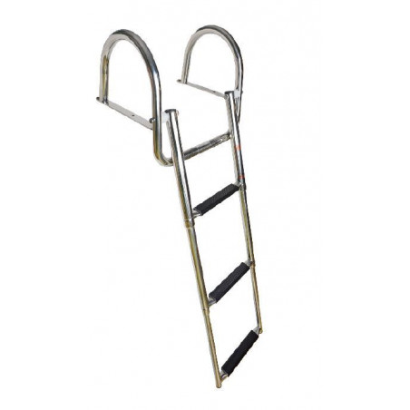 Echelle téléscopique 3 marches en inox plate-forme avec poignées