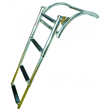 Echelle pliante en inox pour semi-rigide - 3 marches antidérapantes