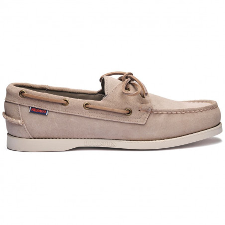 Chaussure bateau DOCKSIDE SUEDE Portland - taupe - blanc - SEBAGO