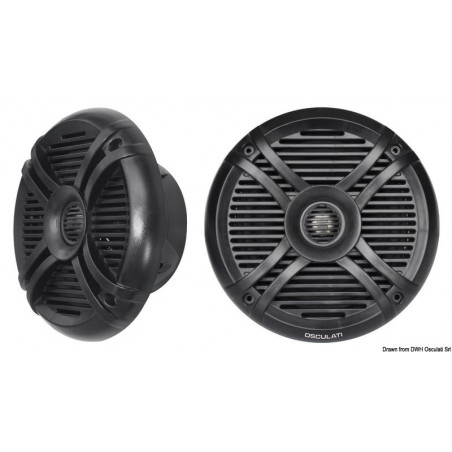 Haut-parleur noir deux voies avec éclairage LED - OSCULATI