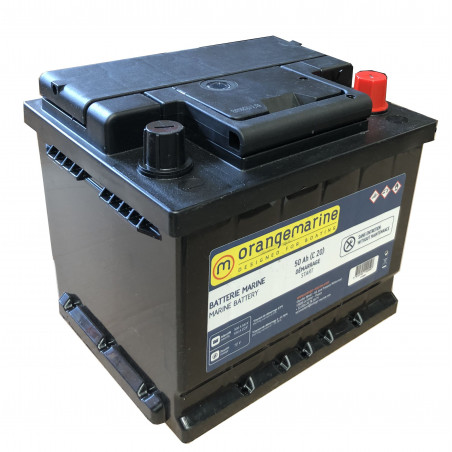 Batterie marine 12V de démarrage - ORANGEMARINE 50 Ah
