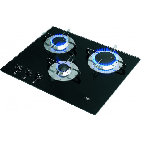 Plaque de cuisson à gaz 3 feux finition verre - CAN