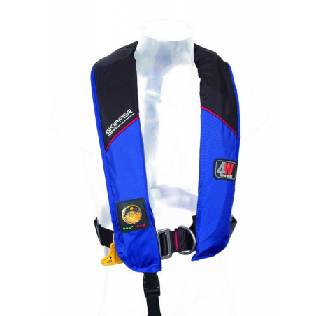 Gilet de sauvetage gonflable Hammar hydrostatique 150N avec harnais SKIPPER Bleu - 4WATER