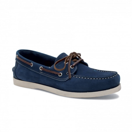 PHENIS nubuck bleu cobalt - Chaussures bateau homme - TBS