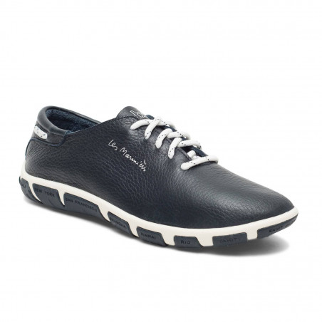 JAZARU - Tennis de pont femme en cuir - Bleu marine - TBS