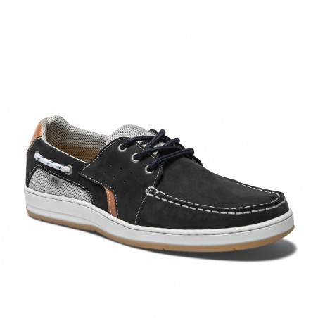 Chaussure bateau homme TBS Safford cuir bleu marine
