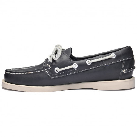 Chaussure bateau femme DOCKSIDES Portland Cuir Bleu marine - Semelle Blanche - SEBAGO