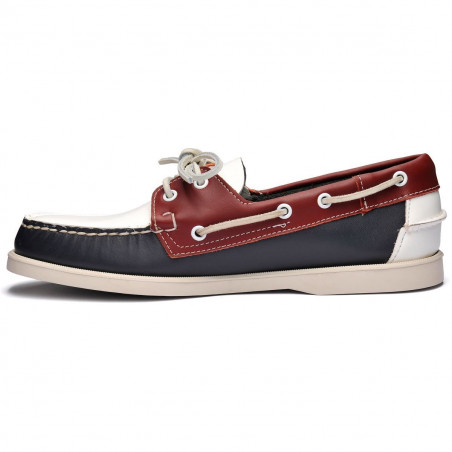 Chaussure bateau homme SEBAGO Spinnaker cuir rouge / bleu marine / blanc