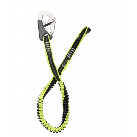 Longe de harnais élastique 1 mousqueton double sécurité - PLASTIMO