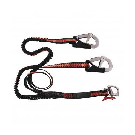 longe elastique 3 mousquetons + temoin - 4WATER