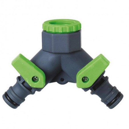 NEZ DE ROBINET D'ARROSSAGE DEUX VOIES FILETE F 13/19MM - RIBIMEX