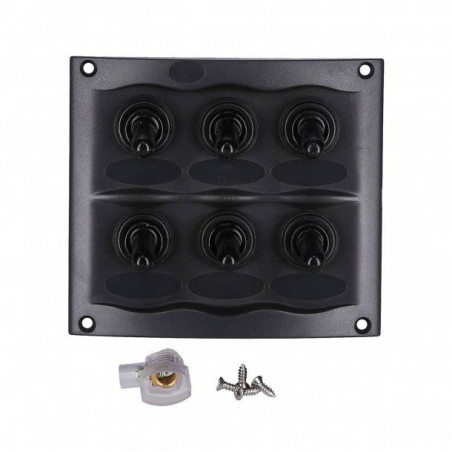 TABLEAU ÉTANCHE NOIR 6 INTERRUPTEURS