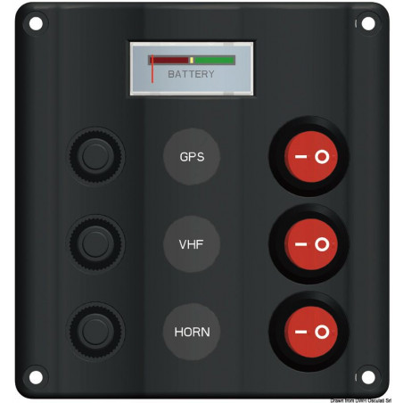 TABLEAUX ÉLECTRIQUES WAVE DESIGN AVEC VOLTMÈTRE 3 ET 5 INTERRUPTEURS