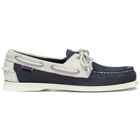 Chaussure bateau Homme DOCKSIDES Portland Archive Beige Marine - Semelle Blanche - SEBAGO