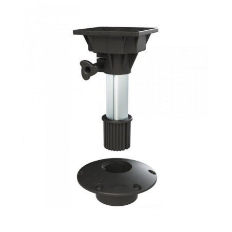 PIED DE SIÈGE TÉLESCOPIQUE PIVOTANT A ENCASTRER WAVERIDER AVEC AMORTISSEUR INTERNE