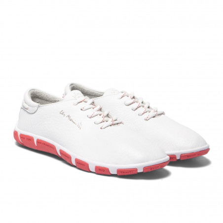 Tennis de pont Femme JAZARU Blanc semelle Rouge TBS