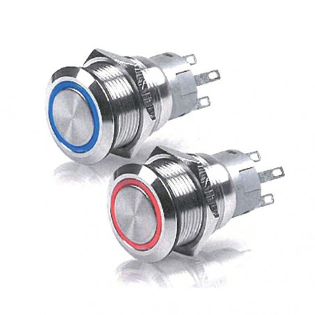 Interrupteur inox étanche 7A  rouge