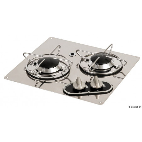 Plaque de cuisson inox 2 feux diagonaux - OSCULATI