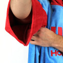 Poncho Howzit en coton finition velours - coloris bleu/rouge
