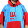 Poncho Howzit en coton finition velours - coloris bleu/rouge