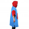 Poncho Howzit en coton finition velours - coloris bleu/rouge