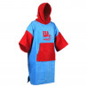 Poncho Howzit en coton finition velours - coloris bleu/rouge