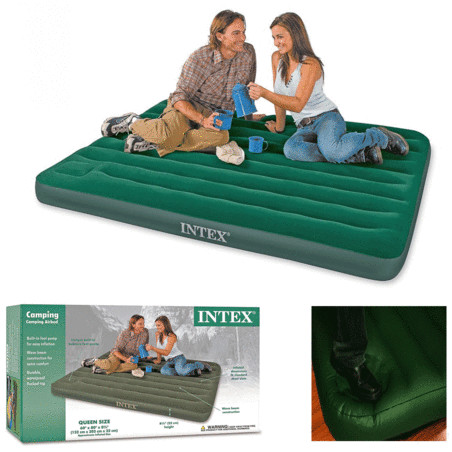 MATELAS AIRBED 2 PLACES INTEX AVEC GONFLEUR INTEGRE