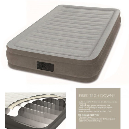 MATELAS INTEX AIRBED AVEC GONFLEUR INTEGRE FULL DURA BEAM
