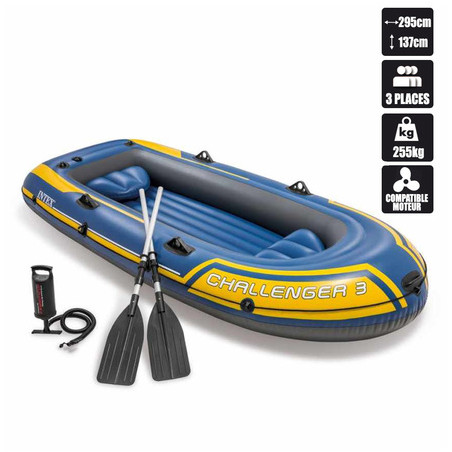 BATEAU GONFLABLE INTEX CHALLENGER 3 + 2 RAMES + GONFLEUR