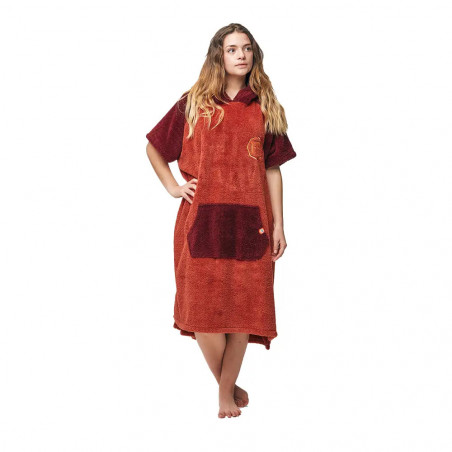 PONCHO AFTER ESSENTIAL SHERPA Rouge