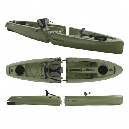 Kayak modulable Point 65 Mojito SOLO Angler Peche Vert