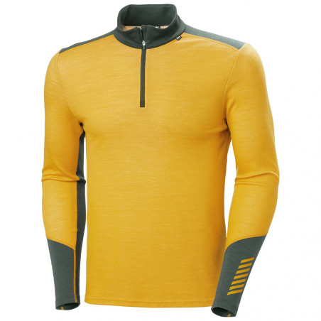 Top thermique lifa merino 1/2 zip jaune - HELLY HANSEN
