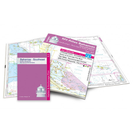 Carte NV CHARTS Bahamas Southeast - 9.3 - Cat & Long Island - Rum Cay to Turk & Caicos