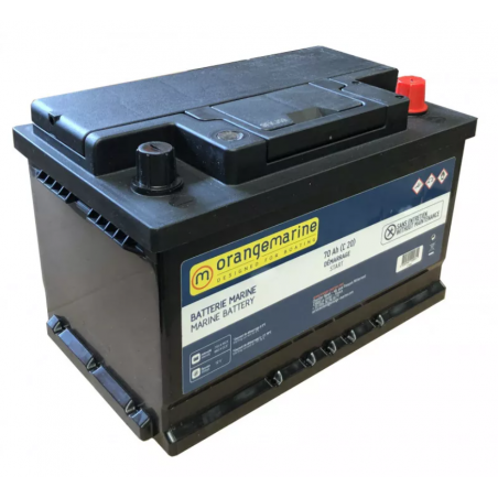 Batterie marine 12V de démarrage - ORANGEMARINE 70 Ah