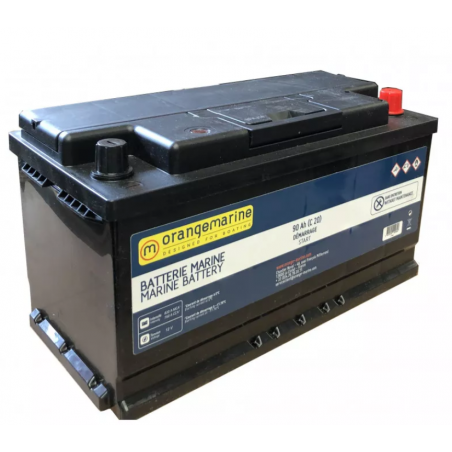 Batterie marine 12V de démarrage - ORANGEMARINE 90 Ah