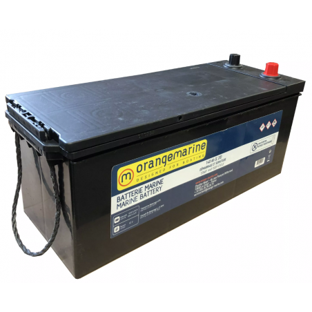 Batterie marine 12V à décharge lente DUAL - ORANGEMARINE 140 Ah