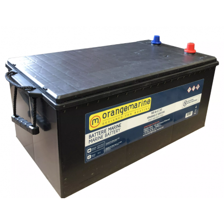 Batterie marine 12V à décharge lente DUAL - ORANGEMARINE 180 Ah