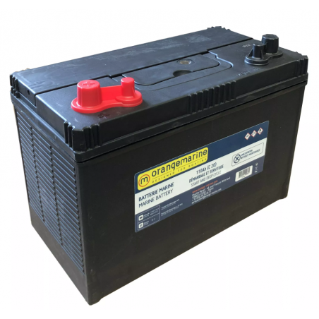 Batterie marine 12V à décharge lente DUAL - ORANGEMARINE 110 Ah