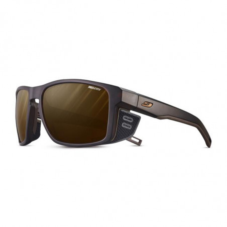 Lunettes de soleil shield - brown translu / brass - reactiv high mountain 2-4 - JUBO
