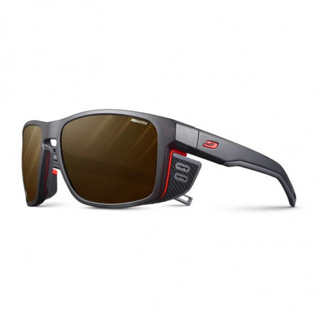 Lunettes de soleil shield M - noir translu / orange fluo - reactiv high mountain 2-4 - JULBO