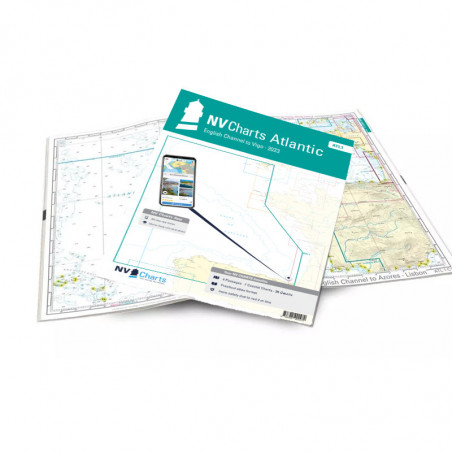 Carte NV CHARTS Atlantique - ATL 1 - Falmouth à Vigo - Côte nord Espagne