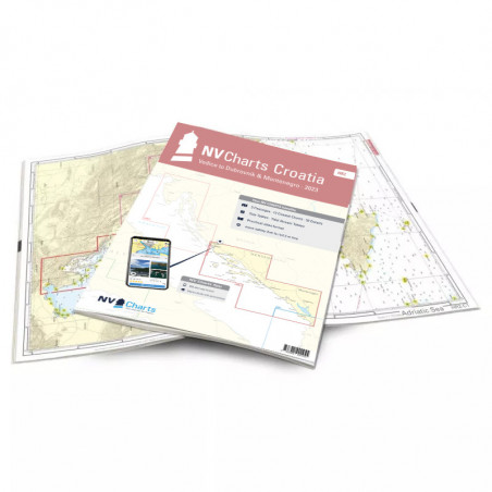 Carte NV CHARTS Croatie - HR 2 - Vodice à Dubrovnik & Montenegro