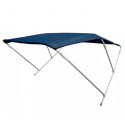 Bimini alu brossé 3 arceaux - Bleu - ORANGEMARINE - 185 (largeur) x 140 (hauteur) x 180 (longueur) cm