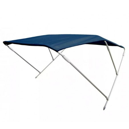 Bimini alu brossé 3 arceaux - Bleu - ORANGEMARINE - 200 (largeur) x 140 (hauteur) x 180 (longueur) cm